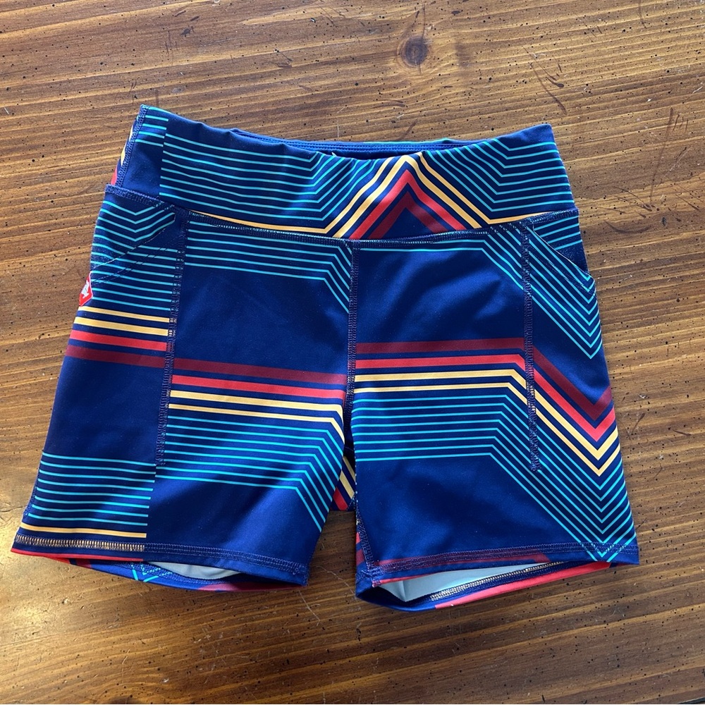 Rabbit Running 4” Speed Leggy Short Beacon Blue, Blue Chevron, Size S